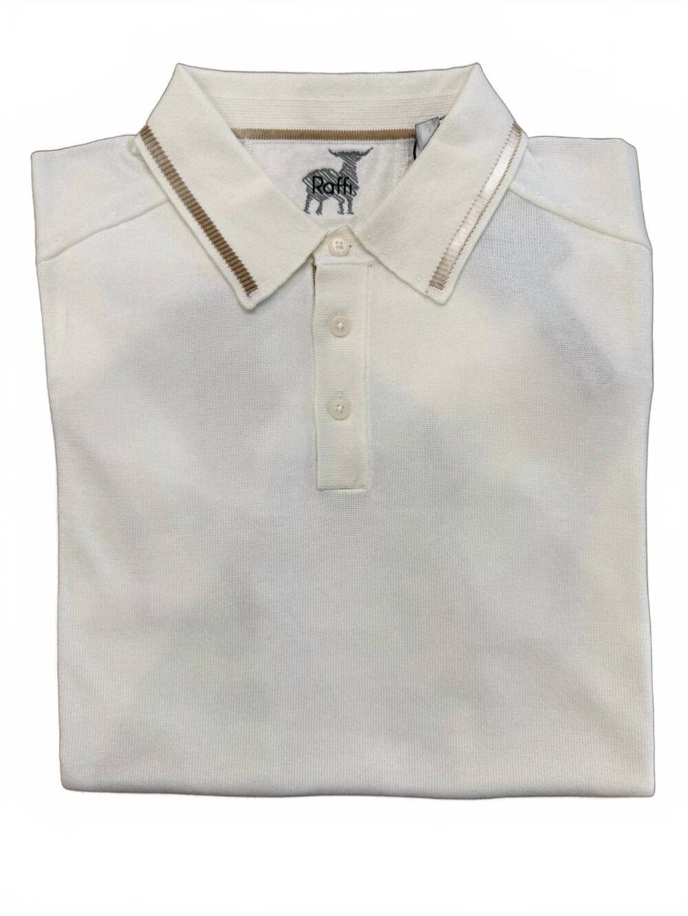 NEW RAFFI men's the liv cotton-modal polo in white